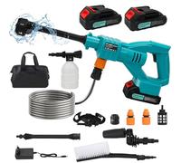 Pulitrice ad alta pressione a batteria 6 in 1 per Makita 18 V, pistola portatile ad alta pressione con caricabatterie panthem da 3000 mAh, pistola portatile per pulizia a batteria, per auto, casa