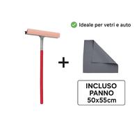 Pulivetro Lavavetro Professionale 47 cm RETE Antinsetti + Panno Asciugatura Auto
