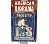 Pulizia Auto Uomo Panno Resina Modello Figura Display 1/18 American Diorama