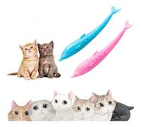 Pulizia dei denti molari del gatto con erba gatta e design creativo a forma di pesce, per ridurre l'ansia da separazione e promuovere un cor