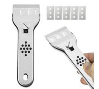 Pulizia del raschietto per vetro - Pulizia dei raschietti in acciaio inossidabile | Raschietti multiuso per pulizia con lame di ricambio, adatti per vetroceramica, piani cottura a induzione, Gra