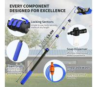 Pulizia delle finestre in carbonio, pali telescopici alimentati ad acqua in fibra di carbonio OEM 6m 4.8m 3.6m con spazzola, asta di pulizia