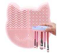 Pulizia Pennelli Da Trucco | Strumenti di Bellezza in Silicone a Forma di Gatto - Tappetino per Pulire Spazzole Trucco da Lavello,Per Donne Ragazze Studenti Spugna Piumino Salon Casa