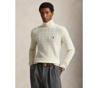 Pull a collo alto, lavorato a trecce, in lana mista Beige L Tinta unita