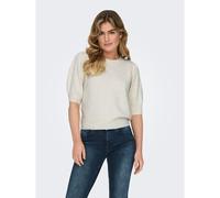 Pull a maniche corte con scollo rotondo Beige XS Tinta unita