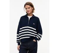 Pull a righe collo con cerniera Blu XL A righe
