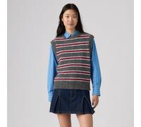 Pull a righe girocollo senza maniche Rosso M A righe