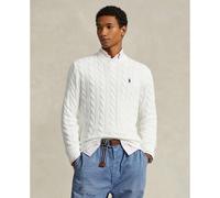 Pull a treccia in cotone Bianco XL Tinta unita