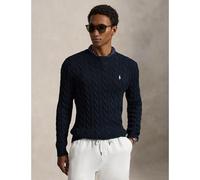 Pull a treccia in cotone Blu S Tinta unita