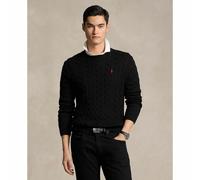 Pull a treccia in cotone Nero M Tinta unita