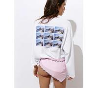 Pull&Bear - Aarons - T-shirt slim bianca a maniche lunghe-Bianco L