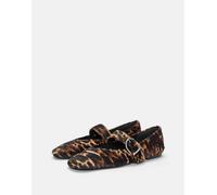 Pull&Bear - Ballerine in pelle con stampa animalier leopardata-Multicolore 40