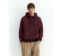 Pull&Bear basic felpa con cappuccio bordeaux-Rosso S