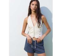Pull&Bear - Bermuda della tuta color blu inchiostro con coulisse a contrasto M