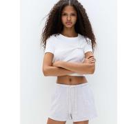 Pull&Bear - Bermuda della tuta mélange chiaro con coulisse a contrasto-Grigio L