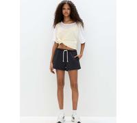 Pull&Bear - Bermuda della tuta neri con coulisse a contrasto-Nero M
