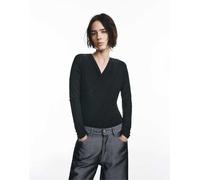 Pull&Bear - Body a maniche lunghe nero con scollo incrociato S