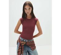 Pull&Bear - Body bordeaux a maniche corte-Rosso XS
