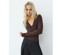 Pull&Bear body con scollo a V marrone S
