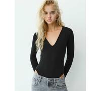 Pull&Bear body con scollo a V nero M