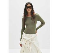 Pull&Bear - Body kaki a maniche lunghe-Verde M
