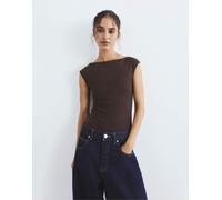 Pull&Bear - Body marrone a maniche corte XS