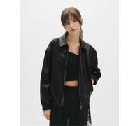 Pull&Bear - Bomber nero in pelle sintetica L