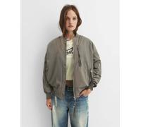 Pull&Bear - Bomber oversize color kaki-Verde S