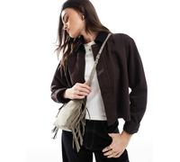 Pull&Bear - Borsa a tracolla grigia con cuciture e piccole nappe-Grigio One Size