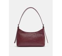 Pull&Bear - Borsa da spalla bordeaux con cuciture a vista-Rosso M