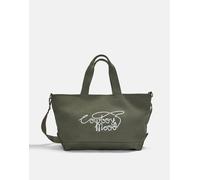 Pull&Bear - Borsa shopping in tela kaki-Multicolore M