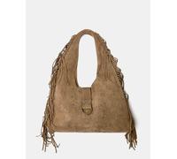 Pull&Bear - Borsa shopping marrone con frange M