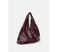 Pull&Bear - Borsa shopping stropicciata bordeaux-Rosso M