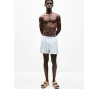 Pull&Bear - Boxer aderenti da bagno blu in seersucker a righe 2XL