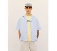 Pull&Bear - Camicia a maniche corte a righe blu S