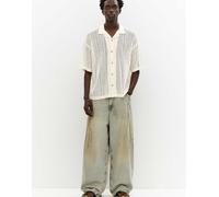 Pull&Bear - Camicia a maniche corte all'uncinetto bianco sporco M