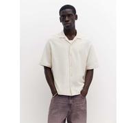 Pull&Bear - Camicia a maniche corte in spugna bianco sporco S