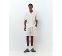 Pull&Bear - Camicia in misto lino bianco sporco S