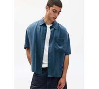 Pull&Bear - Camicia morbida a maniche corte blu M