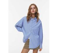 Pull&Bear - Camicia oversize blu cobalto a righe S