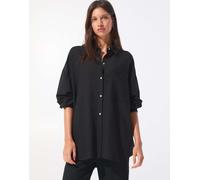 Pull&Bear - Camicia rustica oversize nera-Nero S