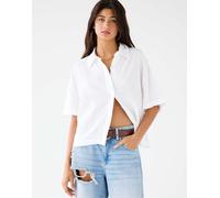 Pull&Bear - Camicia stile rustico a maniche corte bianca-Bianco L