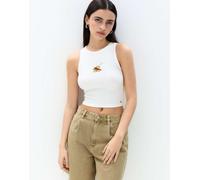 Pull&Bear - Canotta bianco sporco con stampa S