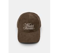 Pull&Bear - Cappellino marrone in tessuto a coste M