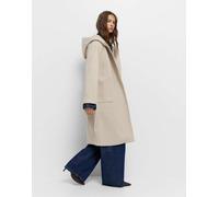 Pull&Bear - Cappotto color sabbia morbido con cappuccio-Neutro XS