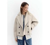 Pull&Bear - Cappotto corto in feltro morbido color sabbia-Neutro XS