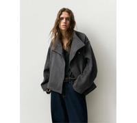 Pull&Bear - Cappotto corto in feltro testurizzato grigio L