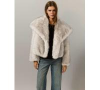 Pull&Bear cappotto corto in pelliccia sintetica beige-Neutro XL