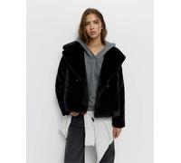 Pull&Bear - Cappotto corto nero in pelliccia sintetica L