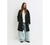 Pull&Bear - Cappotto effetto feltro nero con bottoni S